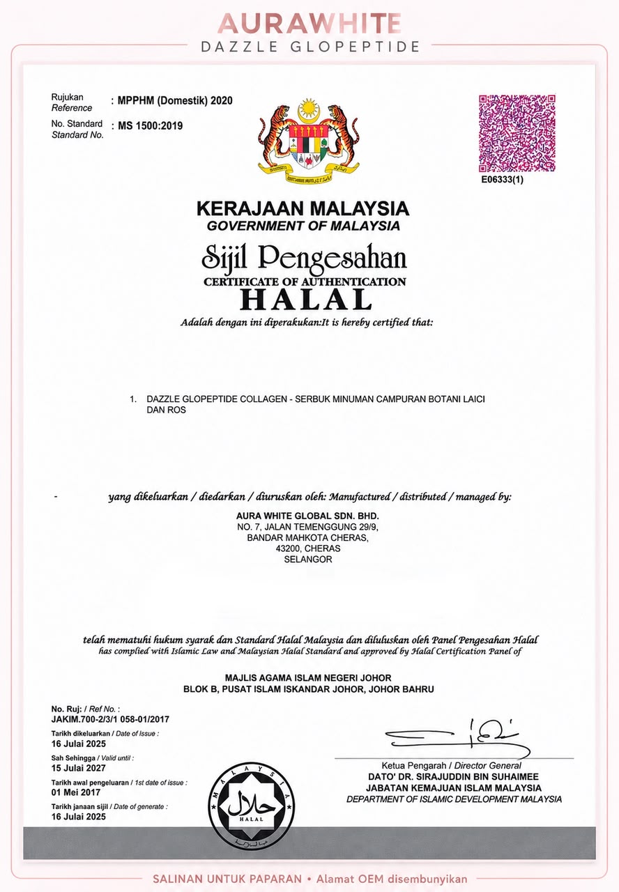 Sijil Halal Aurawhite Dazzle
