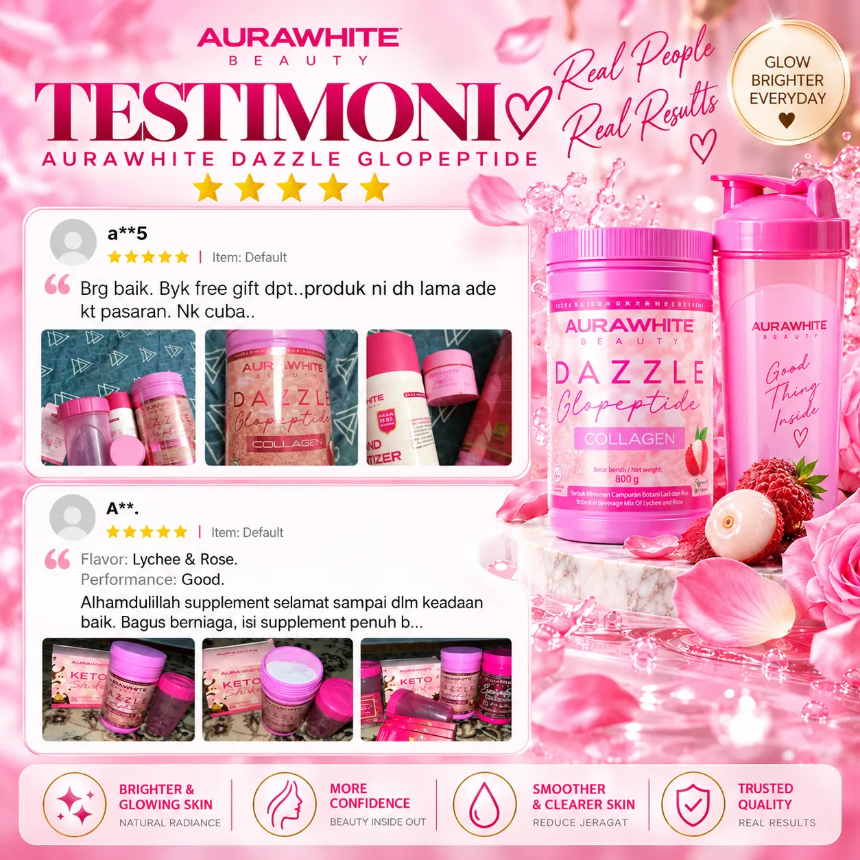 Feedback pelanggan Aurawhite Dazzle