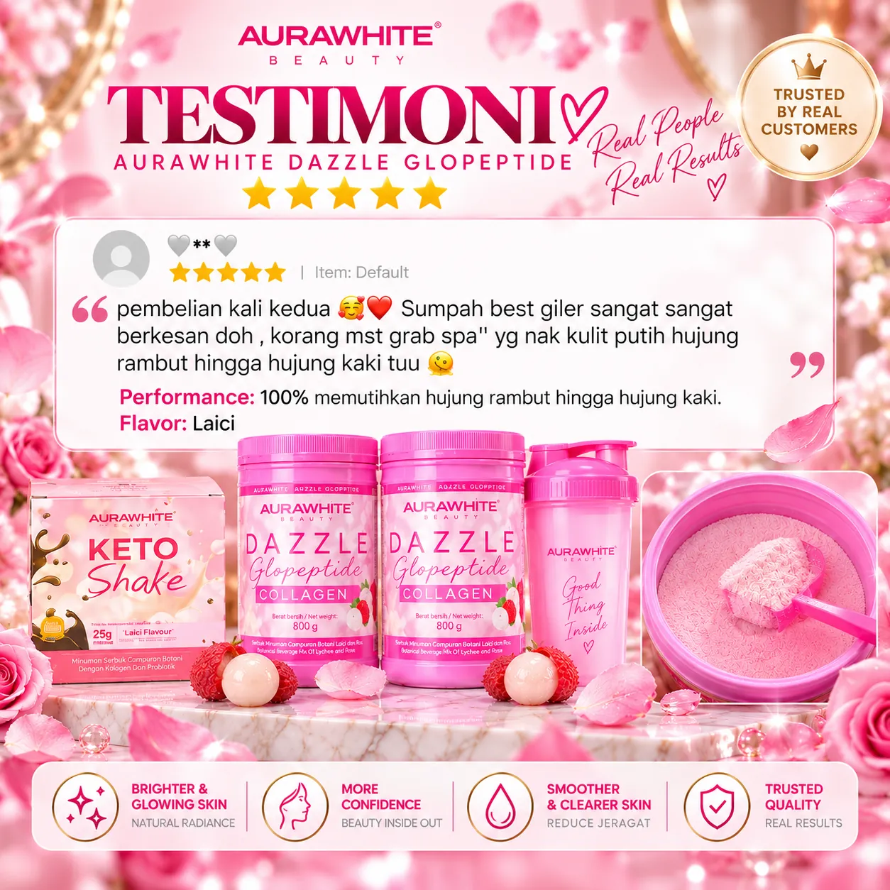 Feedback pelanggan Aurawhite Dazzle